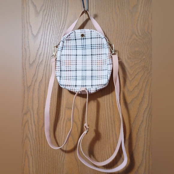 Small plaid PU leather 2-way purse - Picture 2 of 10